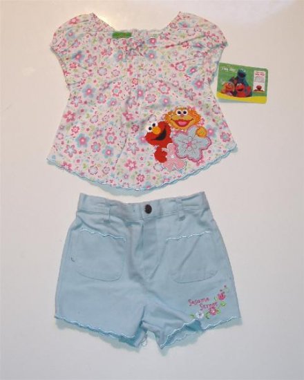 Infant Baby girl Sesame Street Elmo Summer Outfit 12 NW