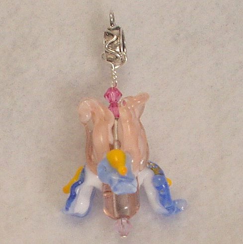Lampwork Iris Pendant