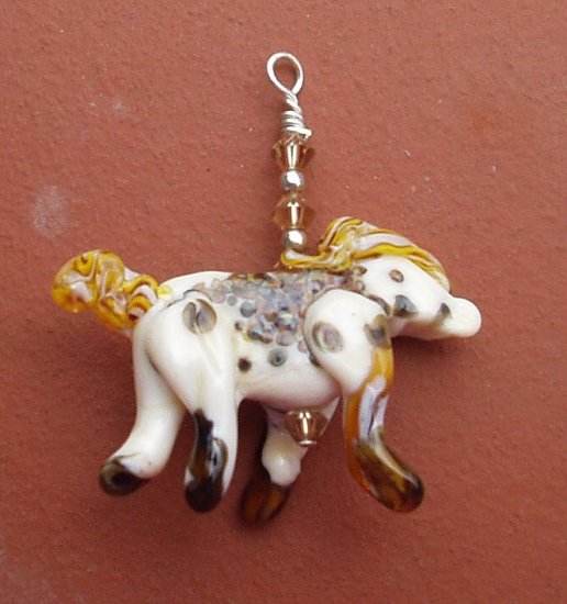 Lampwork horse pendant
