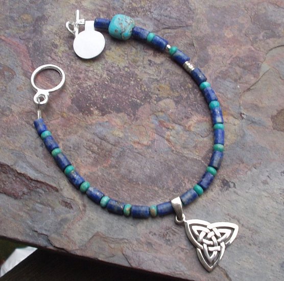 Celtic charm lapis bracelet