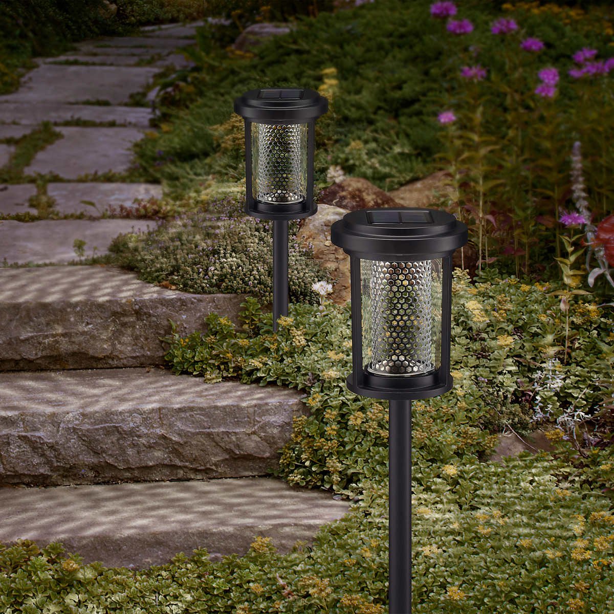 Gtx Rechargeable Aa No Wiring Solar Led Pathway Lights Pack