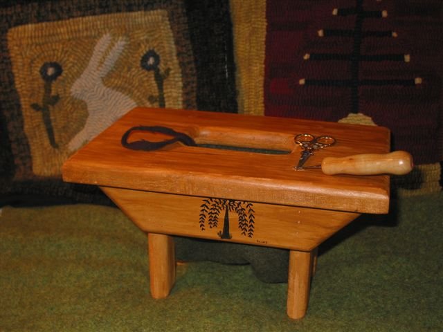Rug Hooking Sewing Snippet & Tool Stool Wool