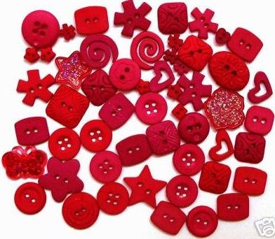 RED scrapbooking buttons by Dress It Up/ Jesse James (lot# 001)