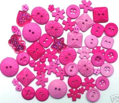 HOT PINK scrapbooking buttons by Dress It Up/ Jesse James (lot# 002)