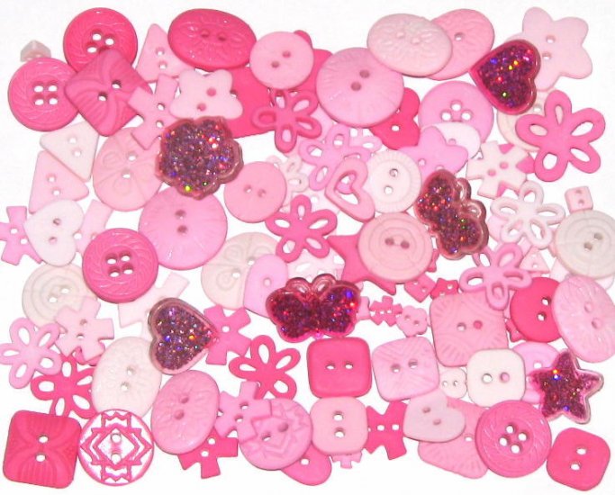 PINK scrapbooking buttons by Dress It Up/ Jesse James (lot# 003)