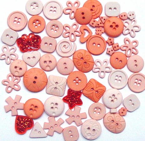 PEACH scrapbooking buttons by Dress It Up/ Jesse James (lot# 004)