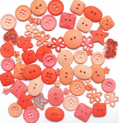 CORAL scrapbooking buttons by Dress It Up/ Jesse James (lot# 005)