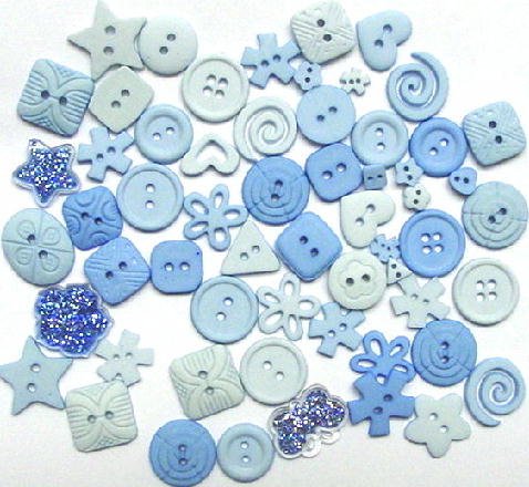LIGHT BLUE scrapbooking buttons by Dress It Up/ Jesse James (lot# 007)
