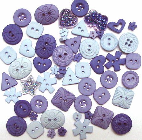 PERIWINKLE scrapbooking buttons by Dress It Up/ Jesse James (lot# 008)