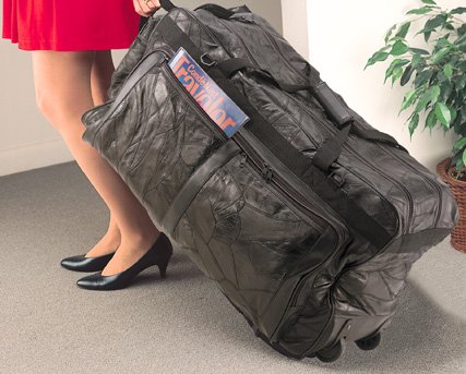 Leather Rolling Duffel Bag