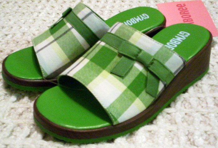 GYMBOREE NWT Dandelion Wishes Plaid Slides 9