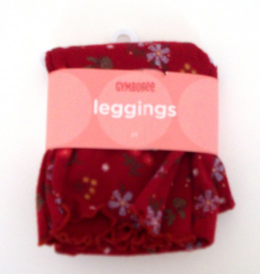 GYMBOREE NWT Mountain Cabin Red Floral Leggings 2T