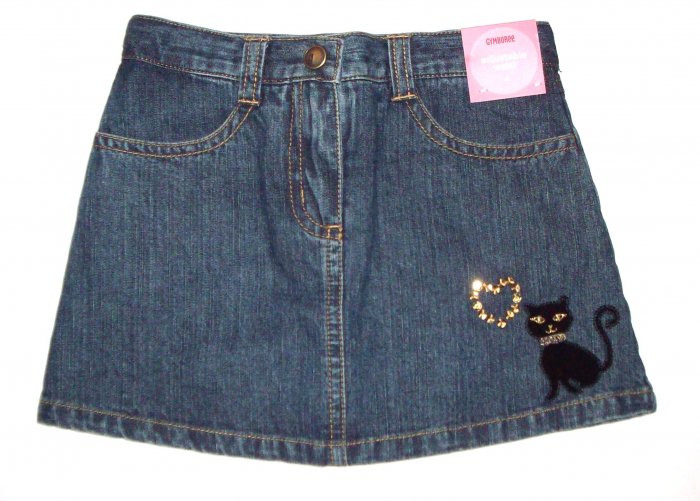 GYMBOREE NWT Glamour Kitty Denim Skort 3
