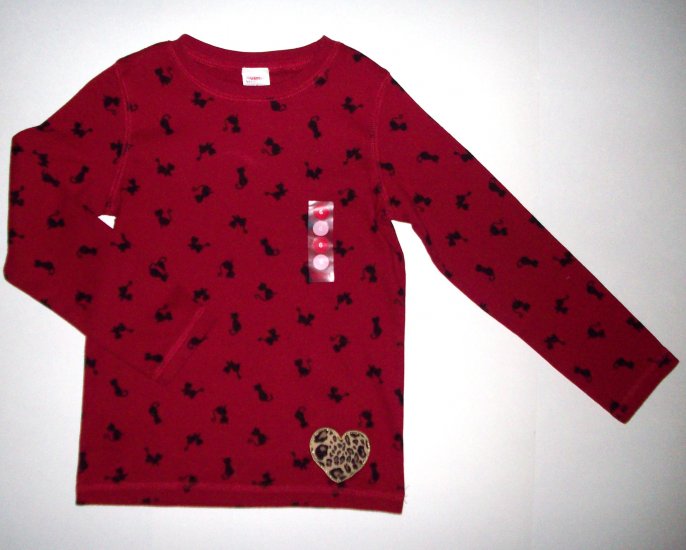 GYMBOREE NWT Glamour Kitty Red Top 6