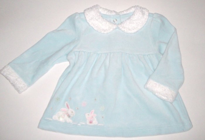GYMBOREE NWT Snow Princess Blue Velour Top 12-18m