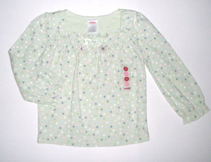 GYMBOREE NWT Snow Princess Green Polka Dot Top 4