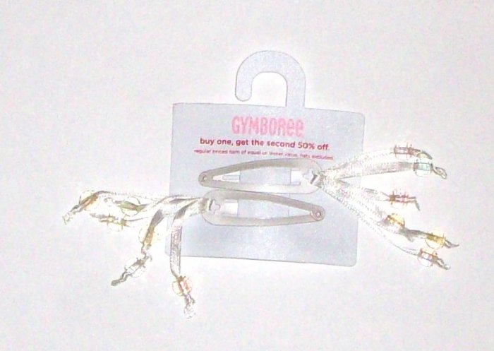 GYMBOREE NWT Snow Princess Bead Hair Clips