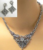 vintage reproduction crystal necklace set 743