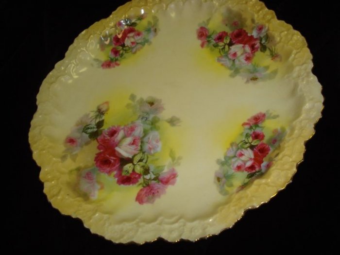 Large Art Nouveau Lanternier & Co Limoges Plate c1890s