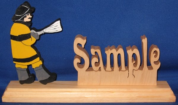 Handcrafted Wooden Name w/FREE Firefighter