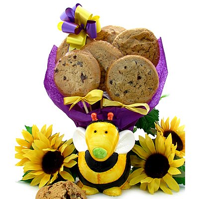 Bee Planter with 6 Gourmet Cookies