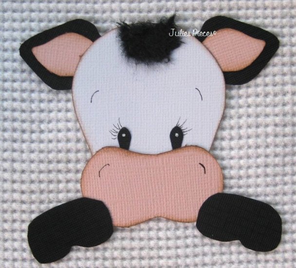 HANDMADE paper piecing cow for scrapbooking