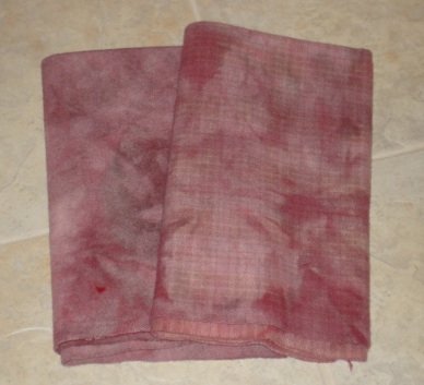 VINTAGE MAROON overdye wool penny rug hooking -- Woolly Mammoth Woolens