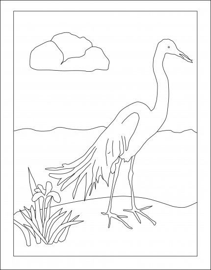 HERON ON THE BAY rug hooking pattern -- Woolly Mammoth Woolens