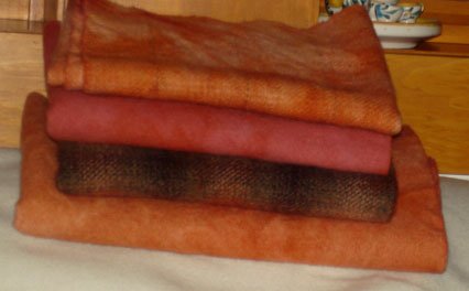 SIENNA overdye wool rug hooking 1/4 yard total -- Woolly Mammoth Woolens
