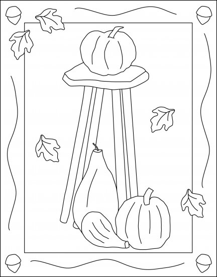 PUMPKINS AND GOURDS rug hooking pattern -- Woolly Mammoth Woolens