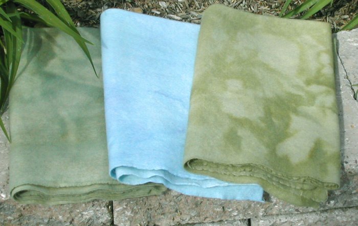 GRASS AND SKY overdye wool for rug hooking -- Woolly Mammoth Woolens
