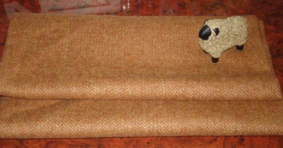 MEDIUM BROWN HERRINGBONE AS IS wool for rug hooking -- Woolly Mammoth Woolens