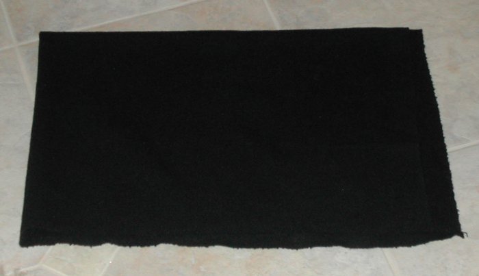 BLACK "as is" wool for rug hooking, 1/8 yard -- Woolly Mammoth Woolens