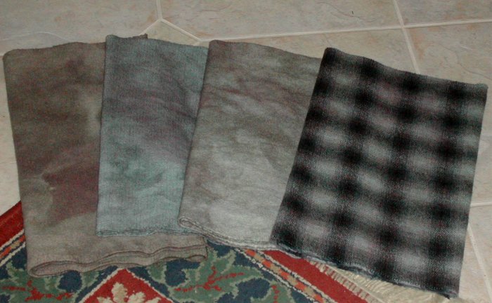 SMOKEY AQUA overdye wool for rug hooking -- Woolly Mammoth Woolens