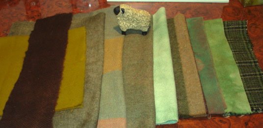 GREENS GALORE wool for rug hooking -- Woolly Mammoth Woolens
