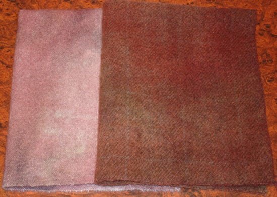 Rosewood Duo overdye wool rug hooking 1/4 yard -- Woolly Mammoth Woolens