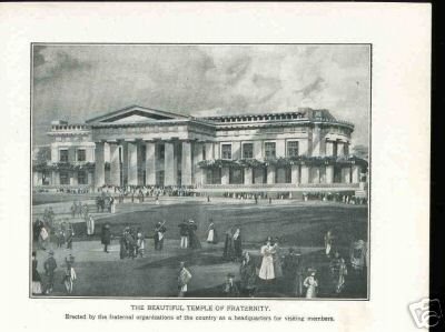 1900's Old Photo THE BEAUTIFUL TEMPLE OF FRATERNITY + Free Shipping