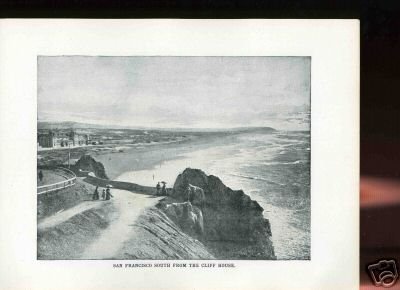1905 Photo Print SAN FRANCISCO,CLIFF,BEACH,ocean view + Free Shipping