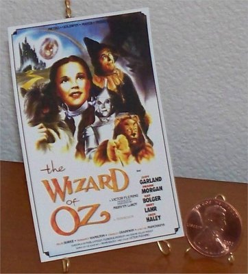 Dollhouse Miniature Book The Wizard of Oz Movie Poster 1939