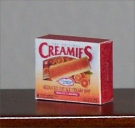 Dollhouse Miniature Food Orange Creamies Ice Cream Box