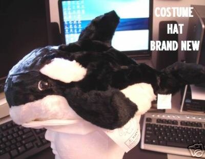 WHALE HAT COSTUME plush Save the whales head maskHalloween Costume ADULT kids ONE SIZE FITS MOST