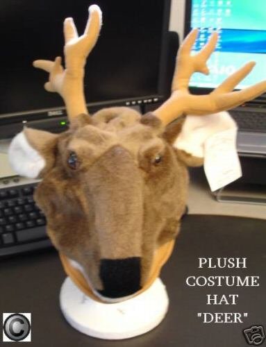 DEER HAT Cap HALLOWEEN COSTUME Reindeer BUCK doe FLOPPY Antlers BAMBI Hunting Decoy Mens UNISEX
