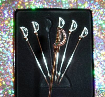 Stainless Steel SWORD Cocktail Picks SWORDS barware FOOD grade SWORDS classy martini glass