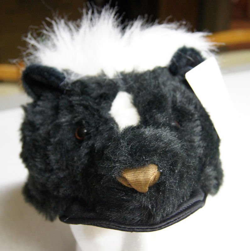 SKUNK HAT tail plush HALLOWEEN COSTUME badger Boone cap mask DOES NOT COVER FACE