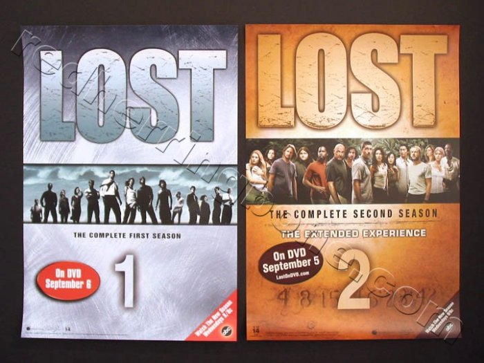Lost TV Show Promo Posters for Season 1 and 2 DVD release ABC NEW