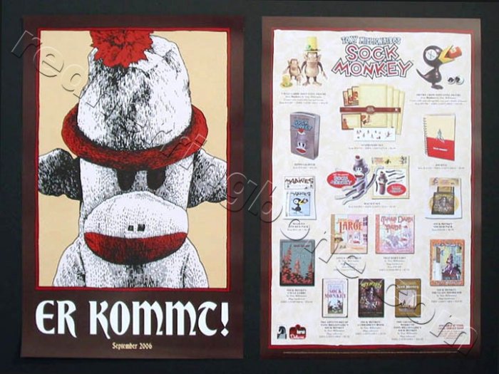 Sock Monkey double-sided Promo Poster (Tony Millionaire) 11"x17" NEW