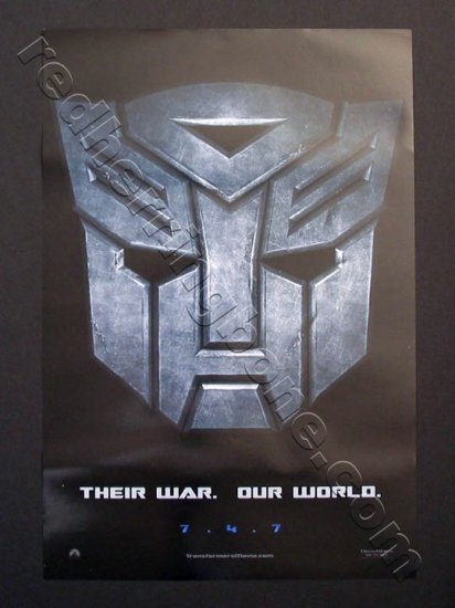 Transformers Promo Movie Teaser Poster "Their War. Our World." Autobot NEW