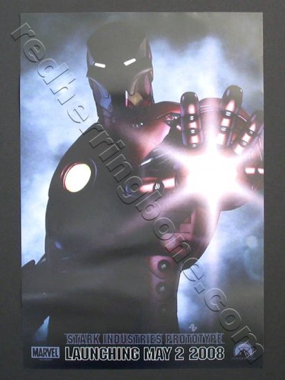Iron Man (2008) Promo Movie Teaser Poster (Robert Downey Jr.) 13-1/2"x20" NEW