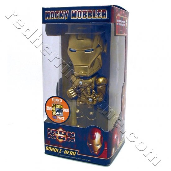 Iron Man Funko Wacky Wobbler Bobble-Head (Comic-Con 2008 Exclusive Gold Mark 3) Ironman NEW