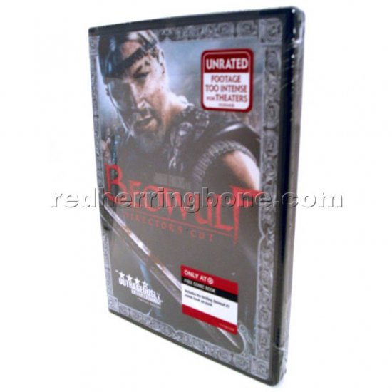 Beowulf Director's Cut DVD with Comic (Target Exclusive) & bonus Beowulf 'B' logo pin NEW